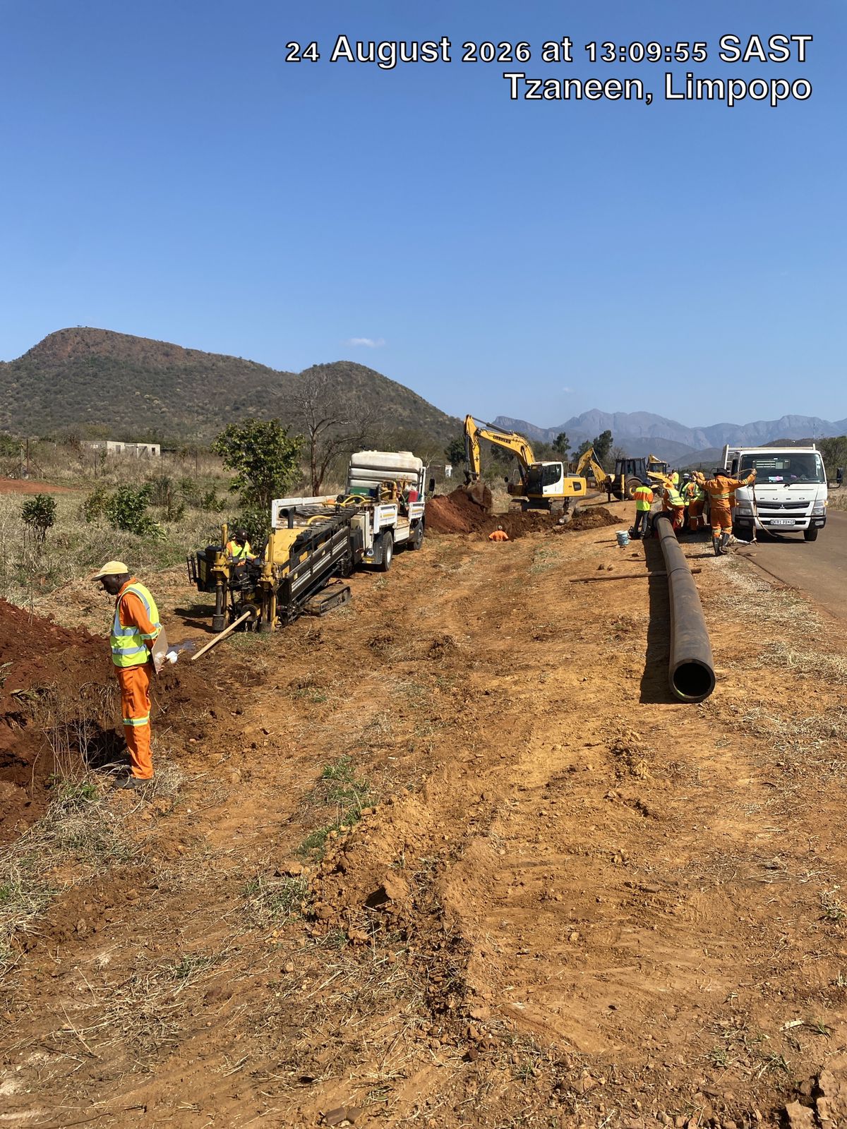 Completed pipeline installation by Intac Global near Tzaneen, Limpopo