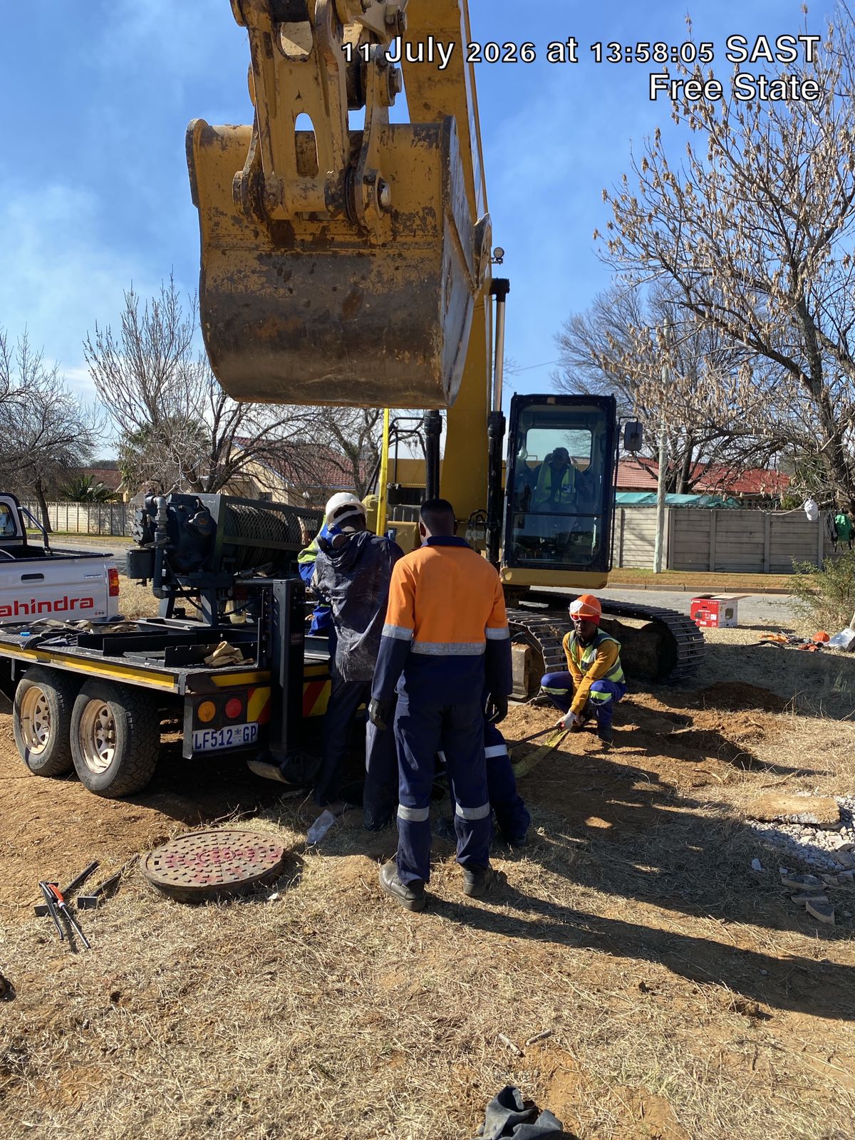 Intac Global crew and plant on site during a completed installation in the Free State