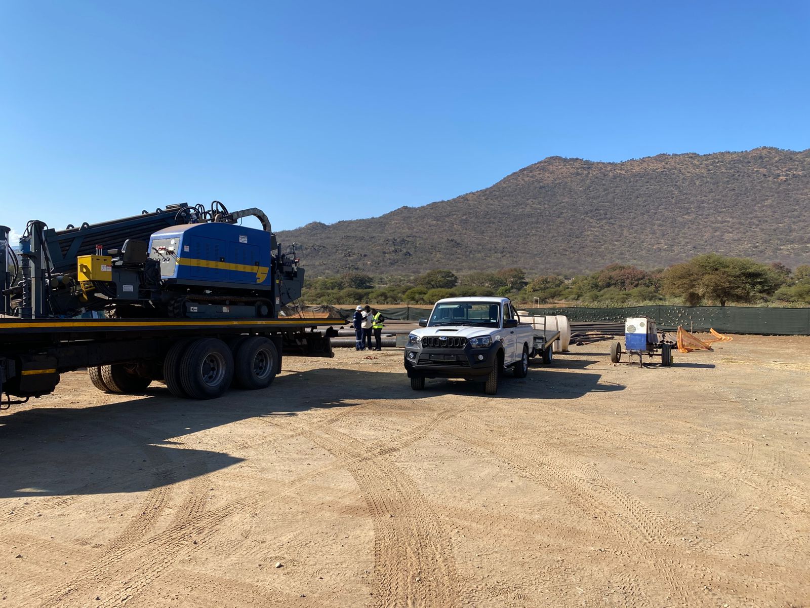 Directional drilling rig delivered to a rural site