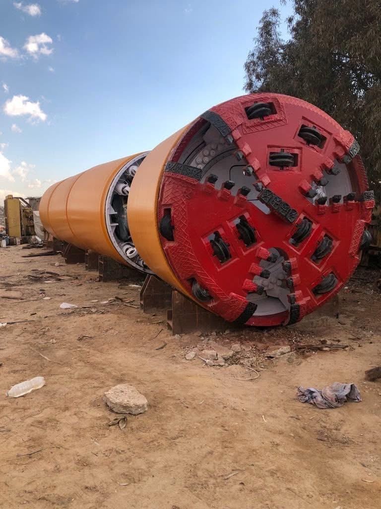 Close-up of an Intac Global tunnel boring cutterhead on site
